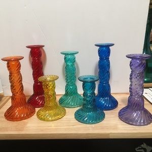 Rainbow candle holders 7 of them